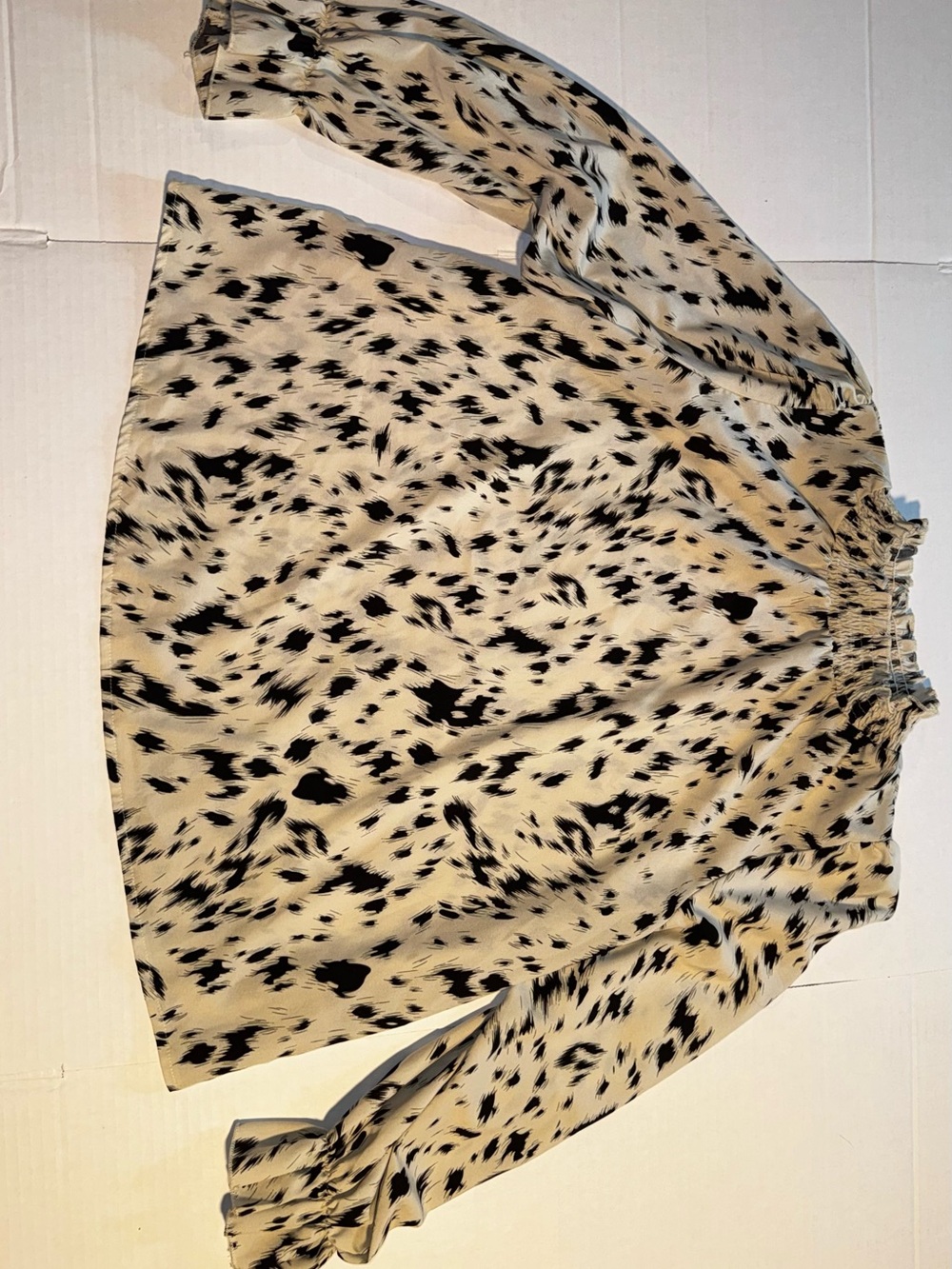 Neutral Animal-Print A-Line Skirt - Cream & Black